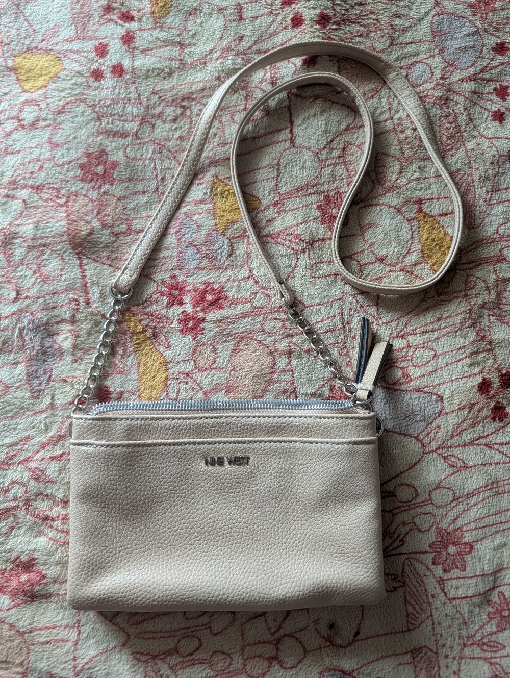 Nine West Crossbody Purse Bag Designer Women's Clutch Ladies Rose Gold Zip Girls